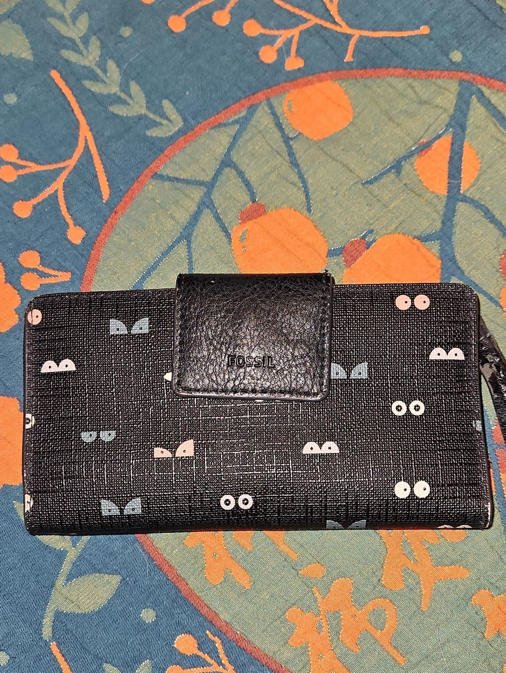 Fossil Black Patterned Women's Wallet